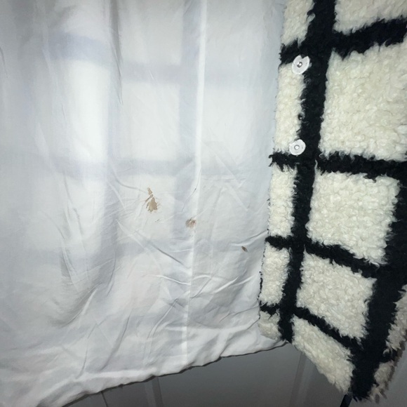 Reformation Bromley plaid cream and black coat - Picture 6 of 9